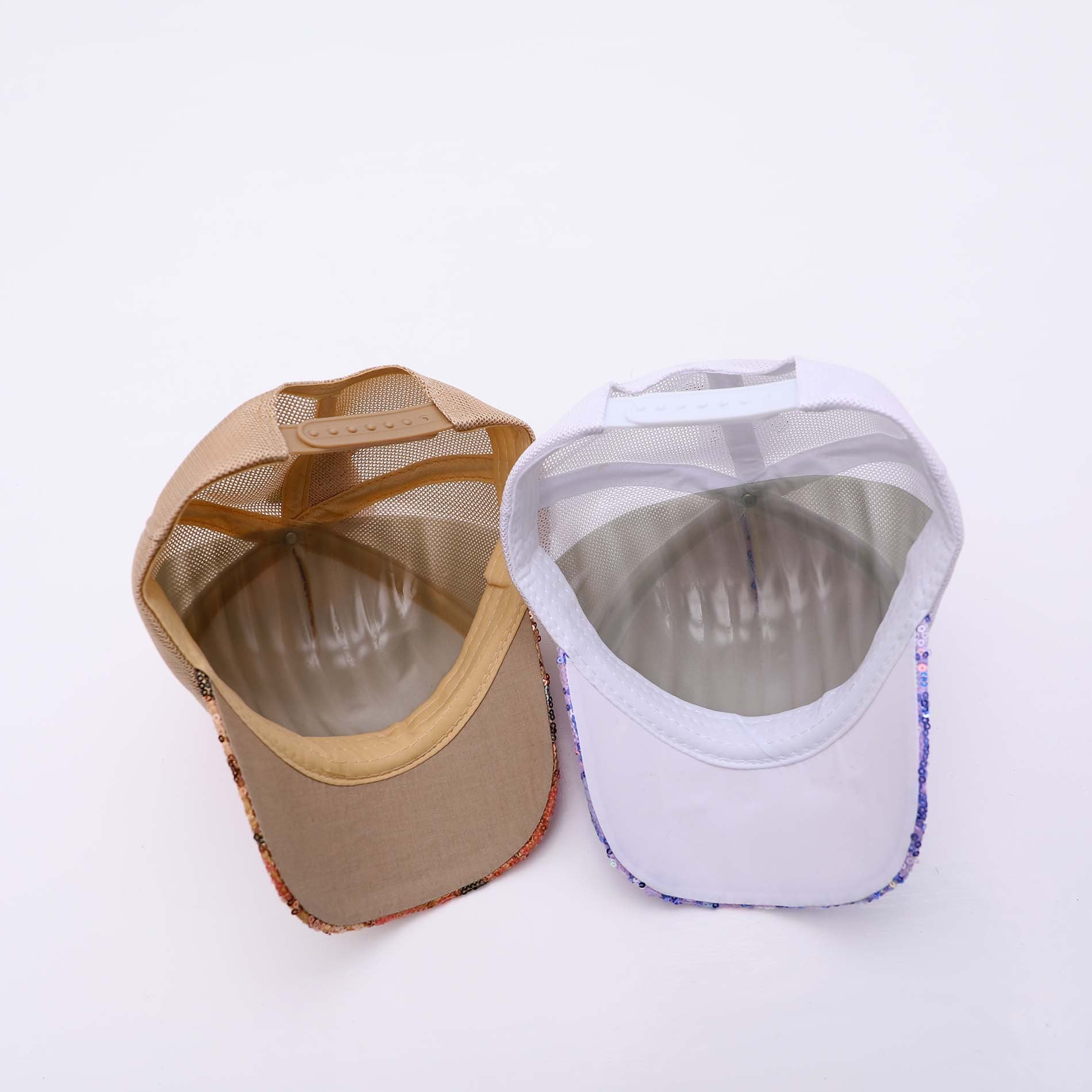 Capilla de malla de béisbol de algodón de algodón de lentejuelas al por mayor para niños