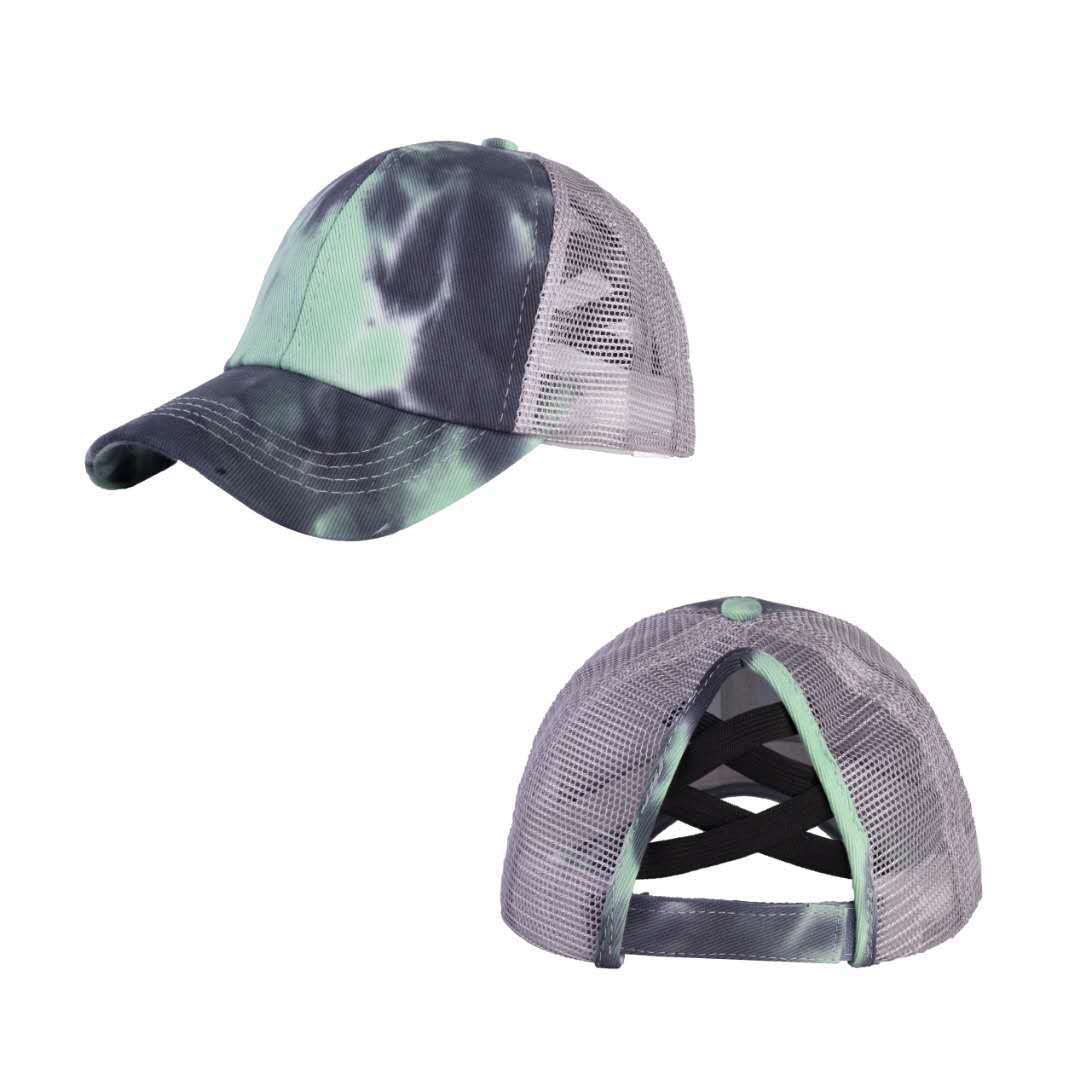 Wholesale Cotton Tie Dye Cross Back Opening Baseball Cap