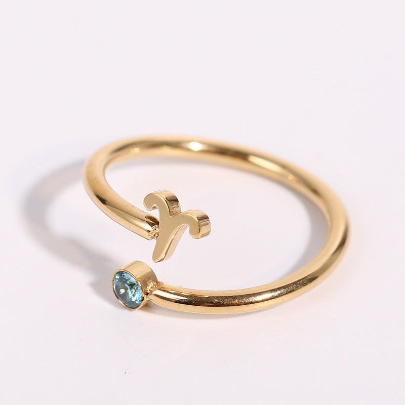 Wholesale 18K Gold Plating 12 Constellation Copper Rings