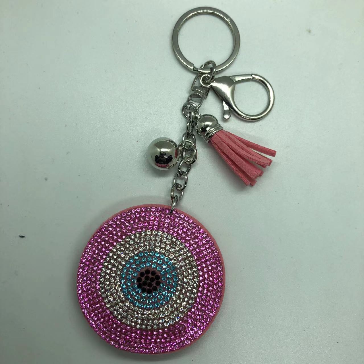 Wholesale Flannel Glass Diamond Devil Eye Keychain