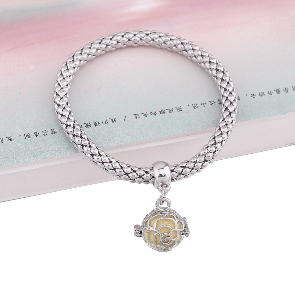 Jaula de aromaterapia al por mayor Pulsera de cobre con palomitas de maíz