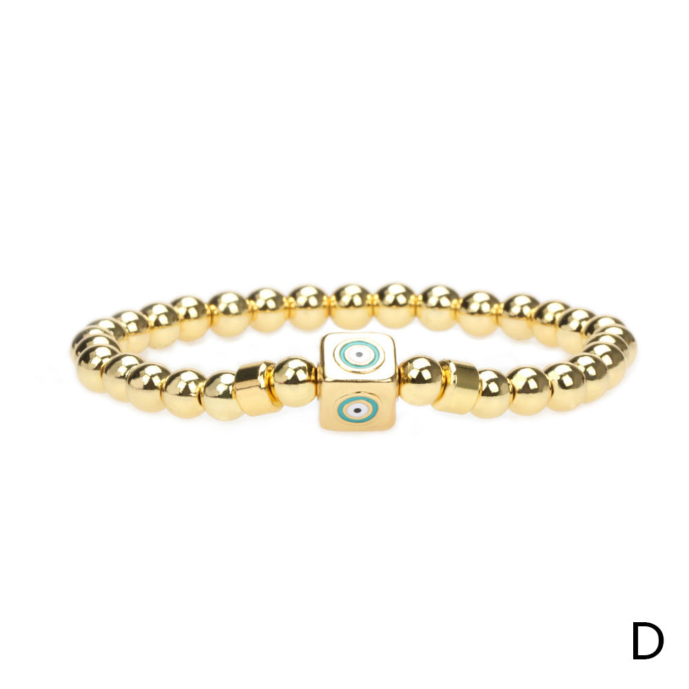 Wholesale Color Devil Eye Copper Beaded Bracelets