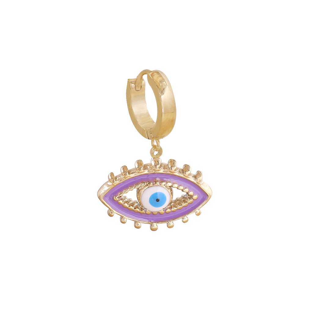 Wholesale Jewelry Oil Drip Devil Eye Stainless Steel Earrings