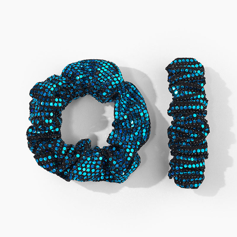 Wholesale Sequin Fabric Hair Scrunchies Hair Clips Set