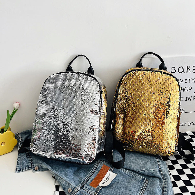 Wholesale Nylon Backpacks with Glitter and Large Capacity Travel Backpacks
