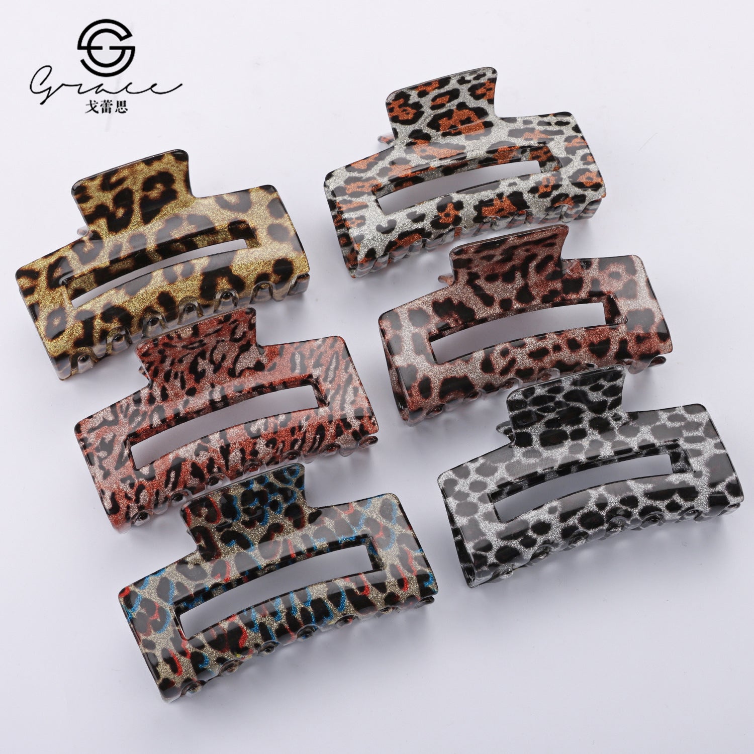 Wholesale Imitation Acetate Leopard Print Grab Clip