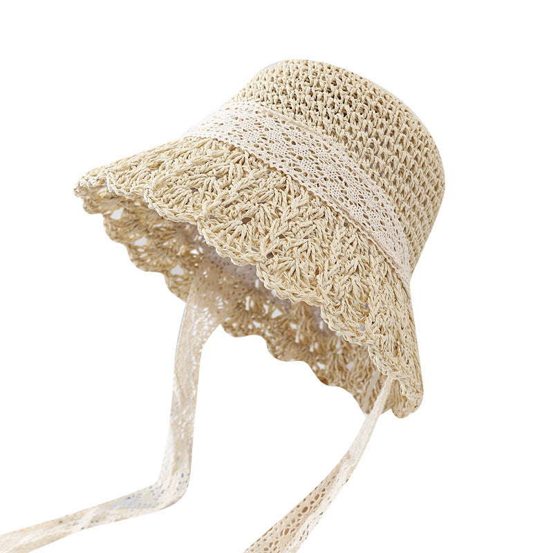 Wholesale Straw Ruffle Sunshade Bucket Hat
