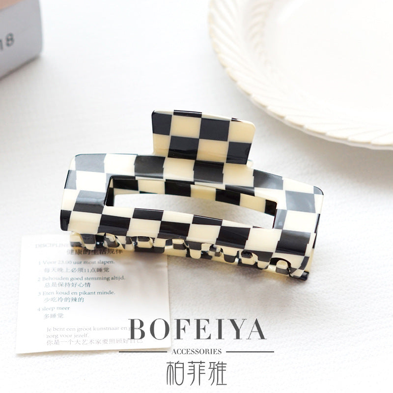 Wholesale All-purpose Checkerboard Acetate Plate Hair Clips