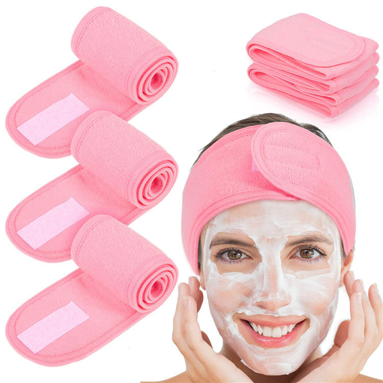 Wholesale Makeup Remover Face Wash Headband Yoga Adjustable Velcro Headband