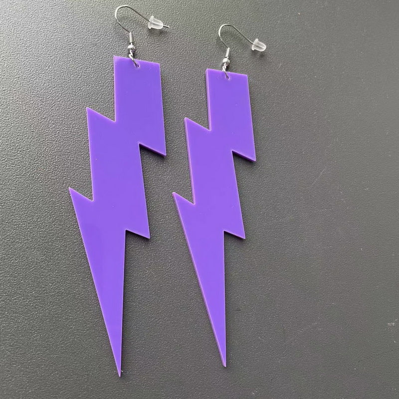 Wholesale Multicolor Fluorescent Lightning Acrylic Earrings