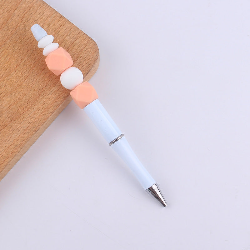 Wholesale Beadable Pens Handmade Colorful Silicone Beaded Ballpoint Pen