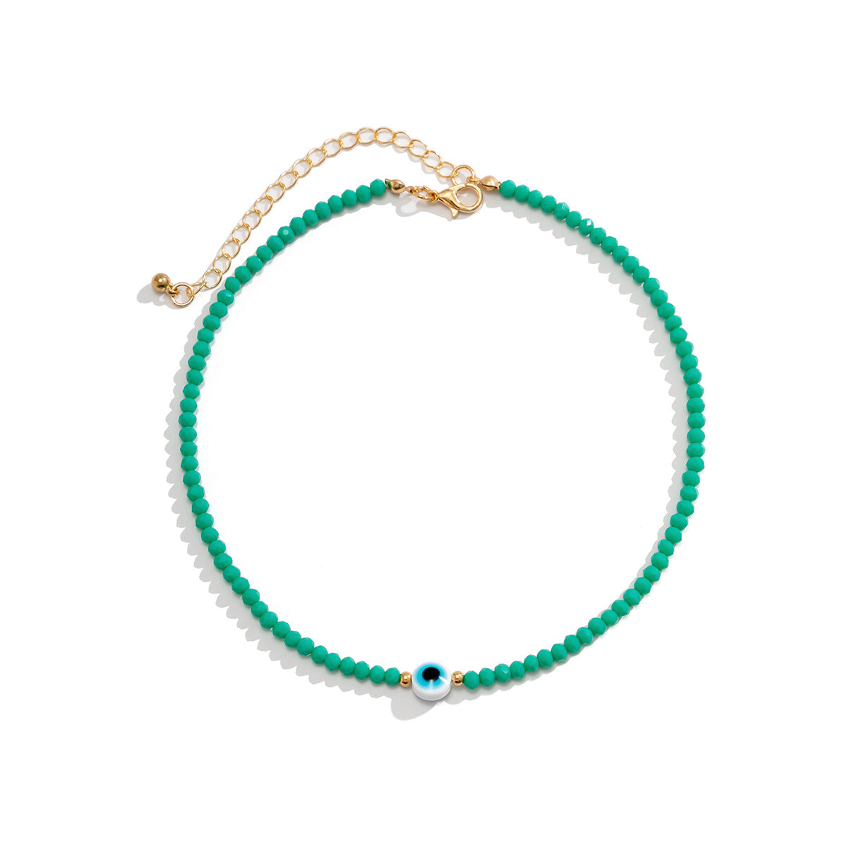 Wholesale Simple Beaded Eye Pendant Resin Necklace