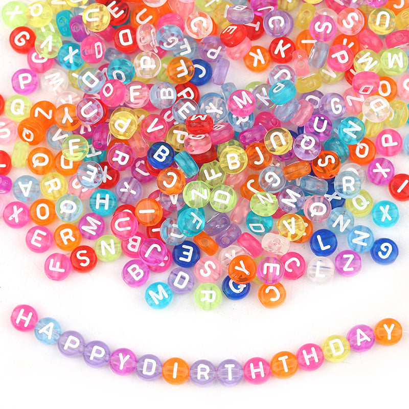 Wholesale 100PCS/Pack English Alphabet Acrylic Beads 7mm