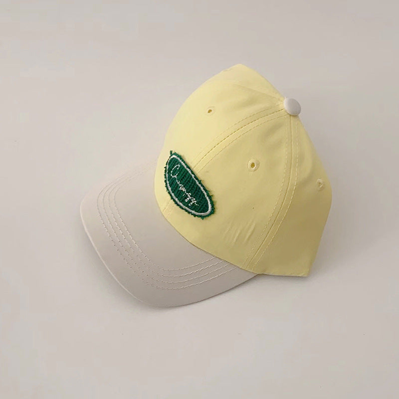 Wholesale Children's Contrasting Color Alphabet Small Label Pure Cotton Baseball Cap