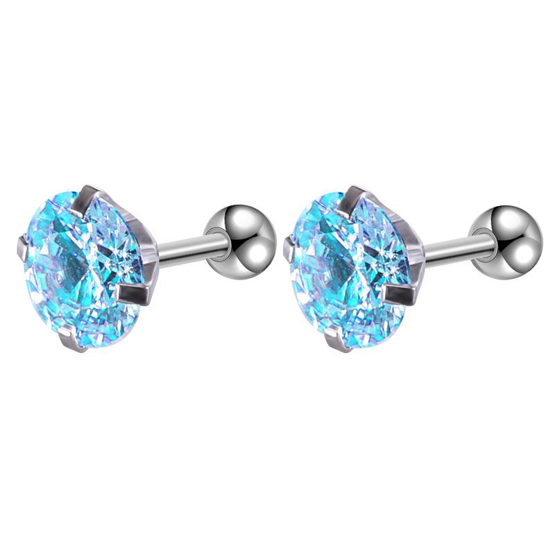 Venta al por mayor Pendientes Premium Zirconia Color Acero Inoxidable