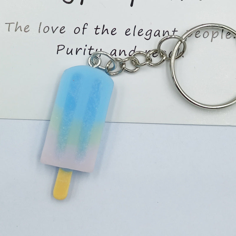 Llavero de helado de helado de color degradado de resina al por mayor