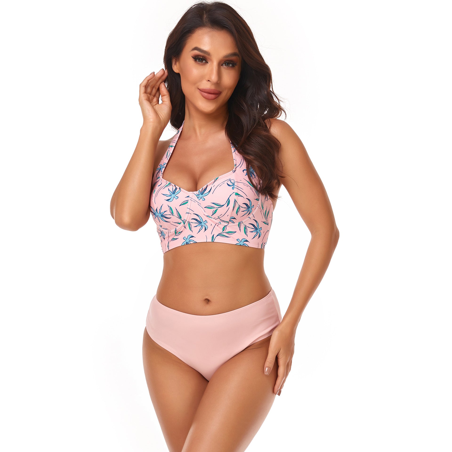 Venta al por mayor de tres piezas de traje de baño de poliéster para cubrir la playa