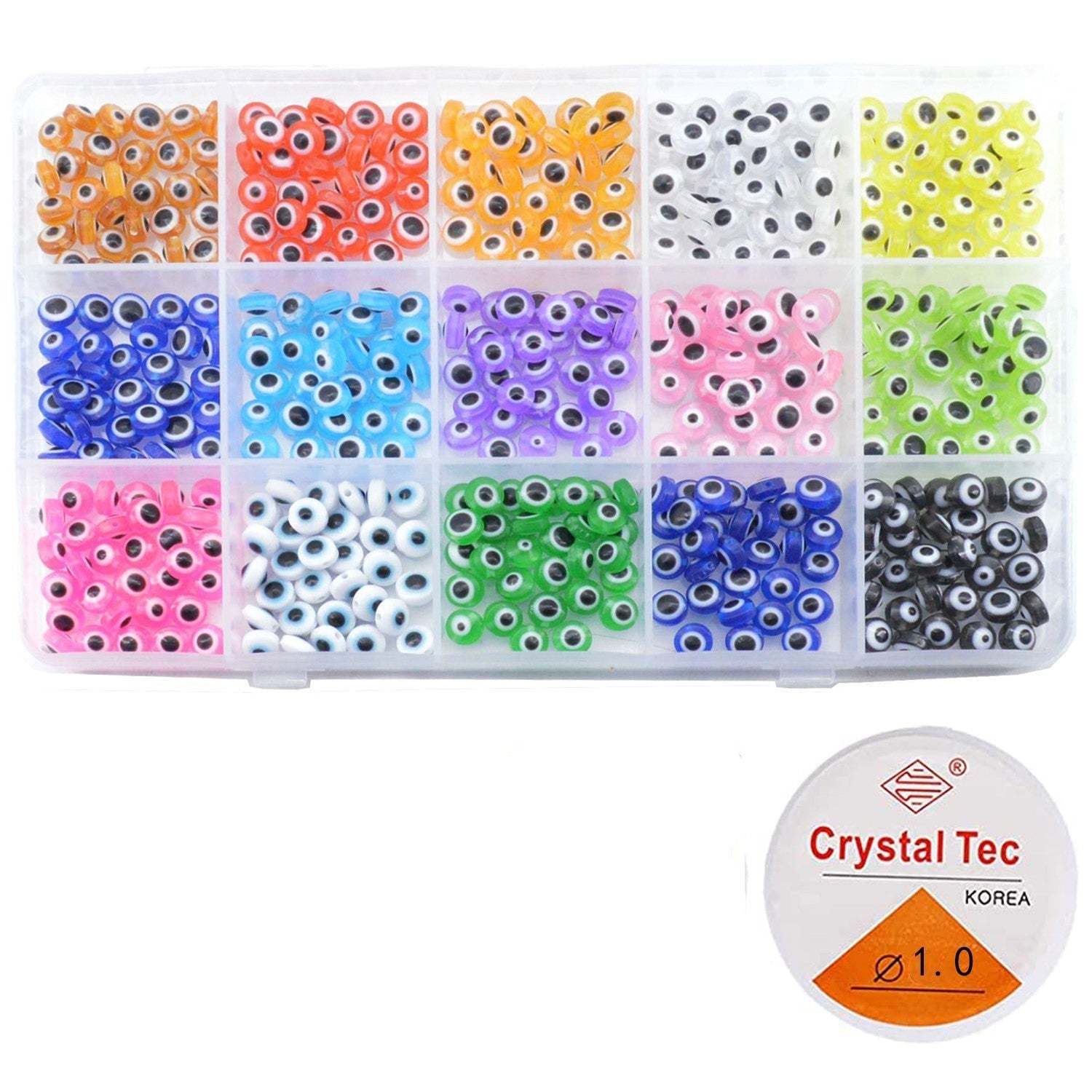 Venta al por mayor 6*2,5 MM 1000 unids/pack cuentas separadoras de resina de ojo de diablo