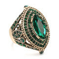 Wholesale Bohemian Vintage Marquise Crystal Alloy Rings
