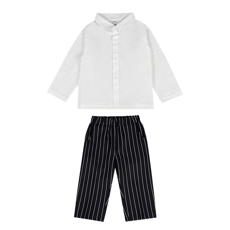 Wholesale Children's Cotton Short Sleeved Shoulder Belt Pants Set