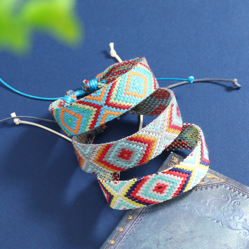 Wholesale Bohemian Vintage Argyle Cotton Bracelet