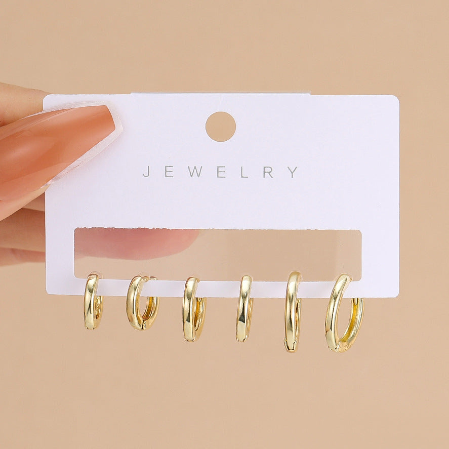 Wholesale Metal Element Type C Alloy Earrings 3pcs Set