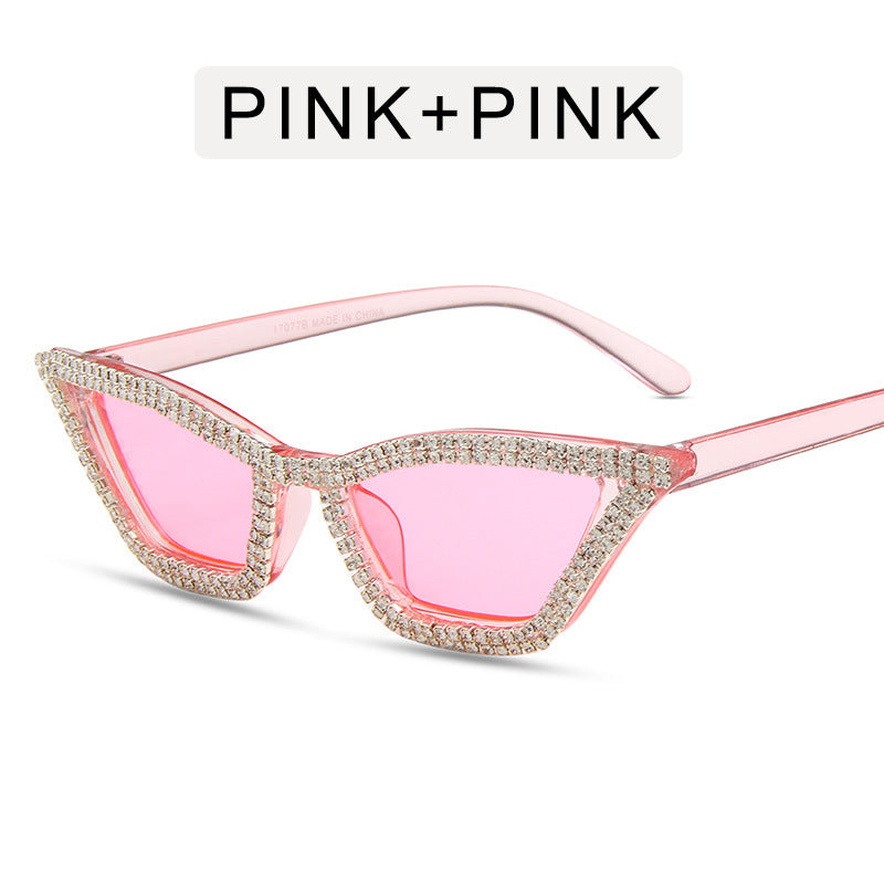Venta al por mayor Diamond Cat Eye Triangle PC Gafas de sol