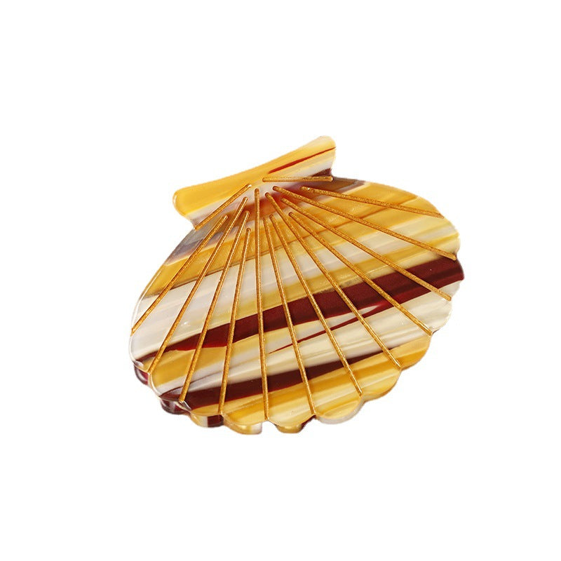 Wholesale Color Striped Acrylic Shell Hair Clips