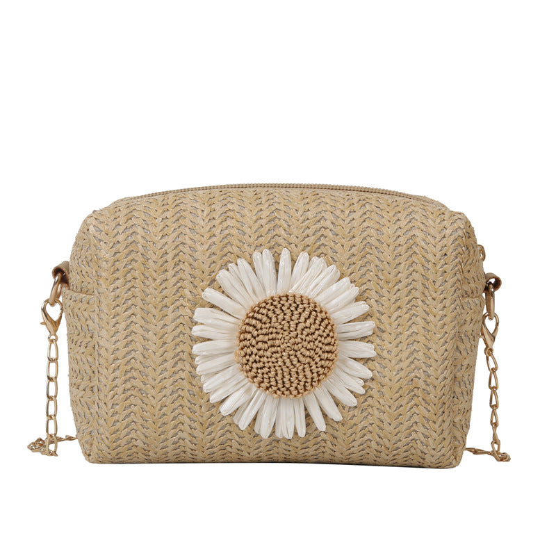 Bolsas de vacaciones de flores tejidas de paja al por mayor