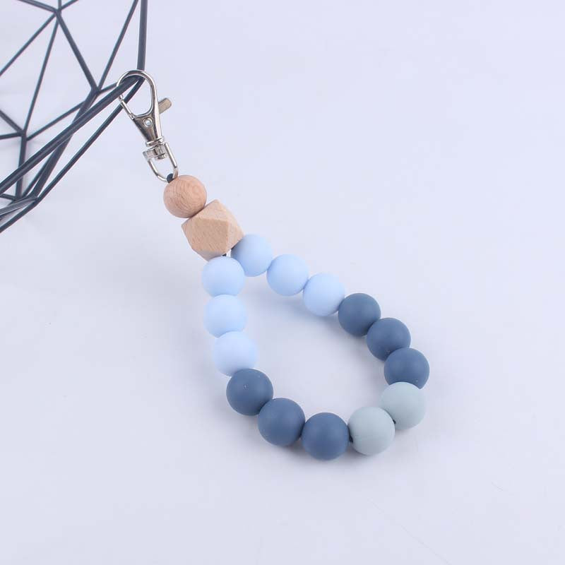 Wholesale Colorful Silicone Beaded Wrist Keychain