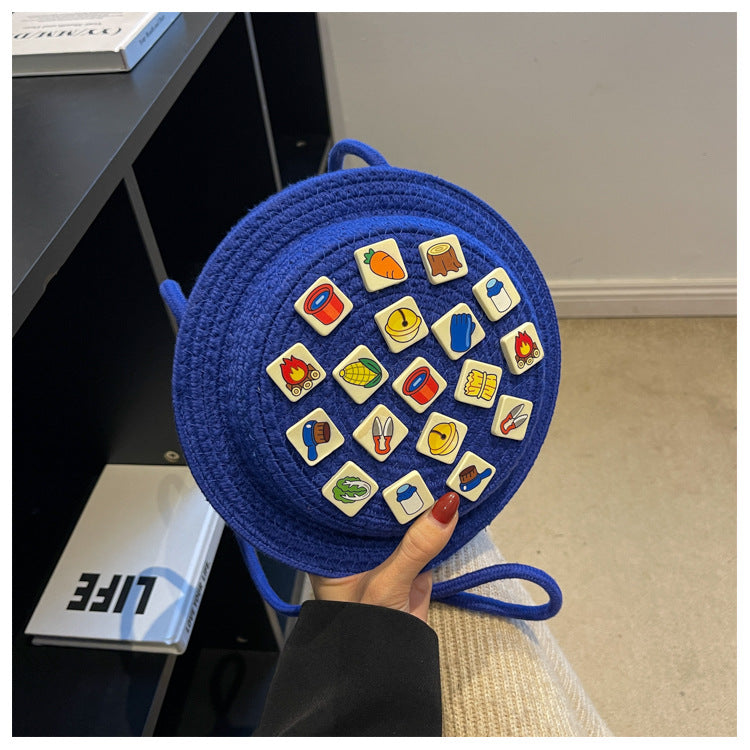 Wholesale Straw Woven Hat Shape Shoulder Bag