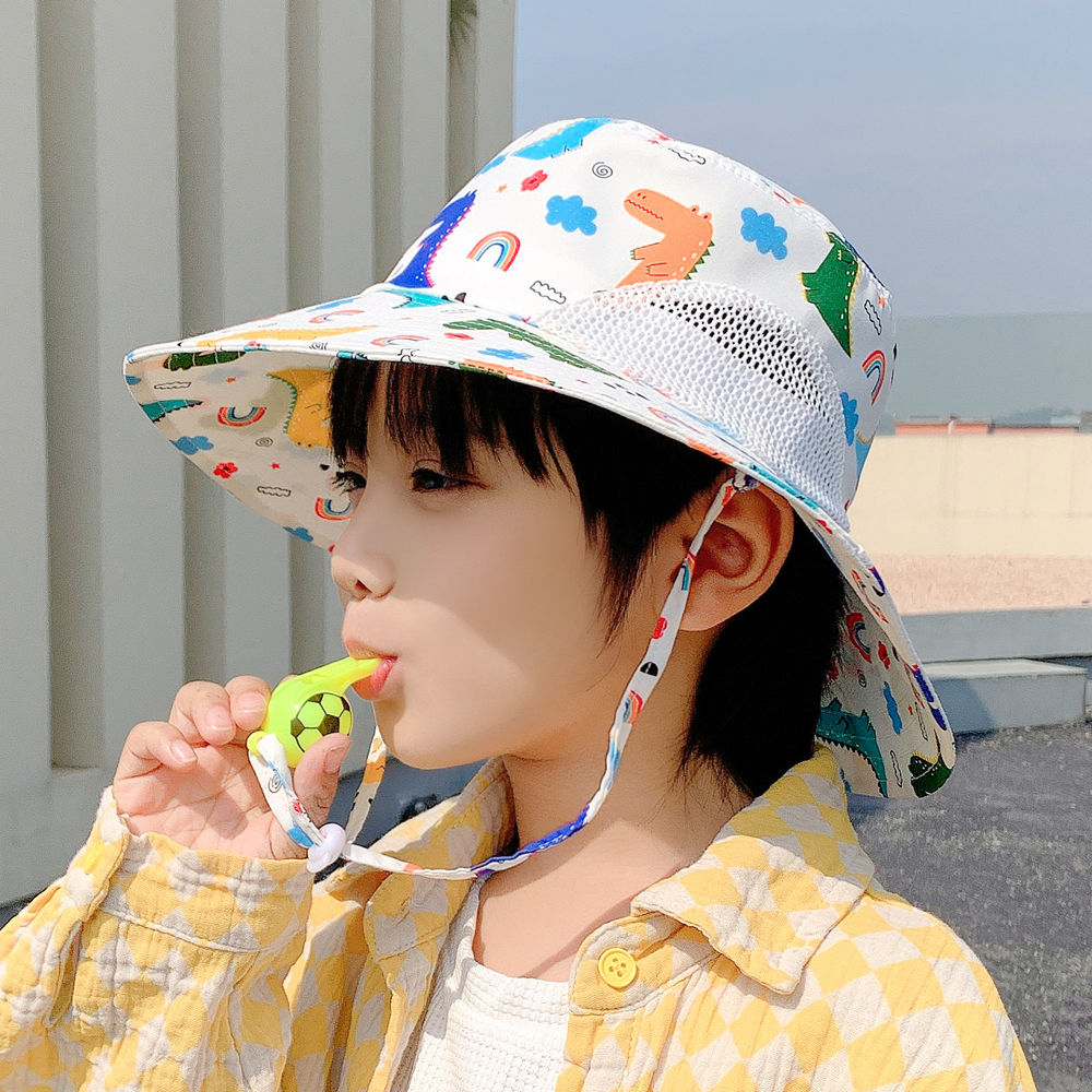 Wholesale Cartoon Print Breathable Mesh Kids Cotton Bucket Hat