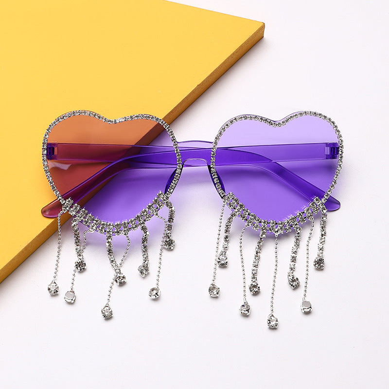 Wholesale PC Candy Color Heart Tassel Sunglasses