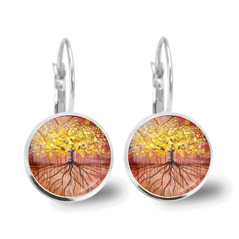 Pendientes de vidrio del árbol de la vida al por mayor