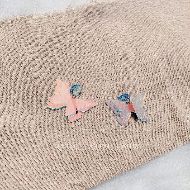 Pendientes Transparentes Mariposa Brillante Láser al por mayor