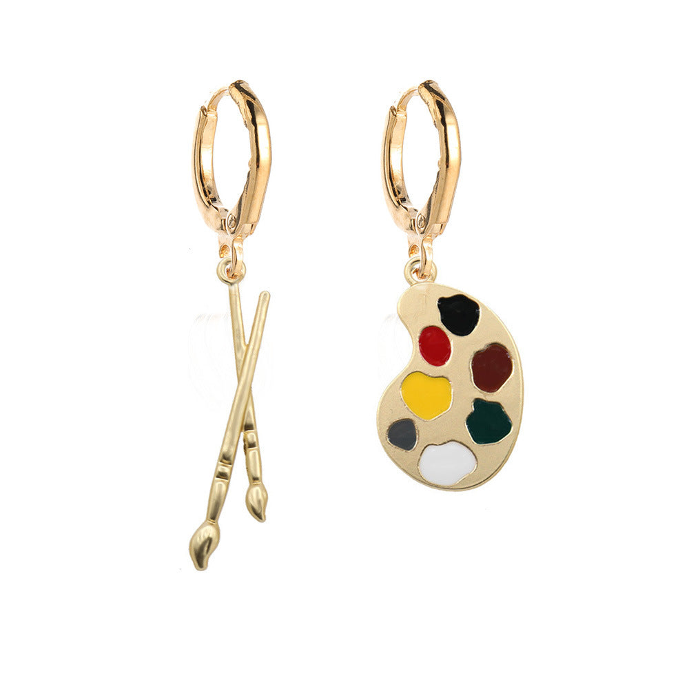 Venta al por mayor Día del maestro Cepillos Despertador Tierra Pendientes de metal