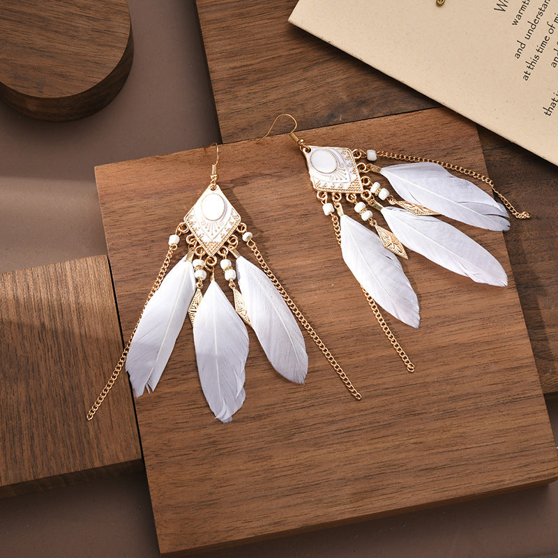Wholesale Vintage Feathers Alloy Earrings