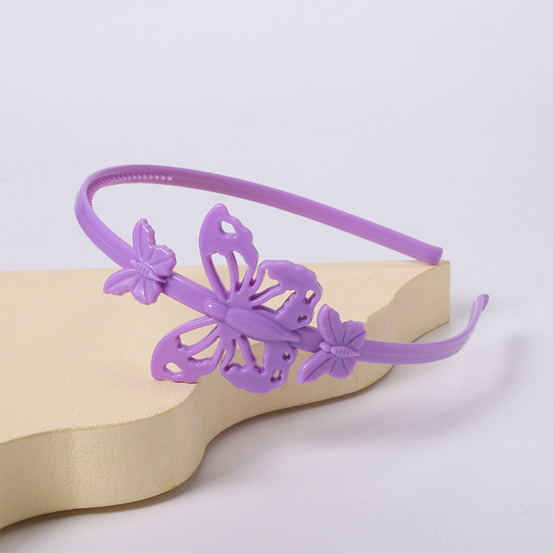 Wholesale Three-dimensional Hollow Butterfly Candy Color Headband
