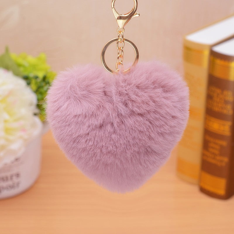 Wholesale Butterfly Heart-shaped Fur Ball Keychain Plush