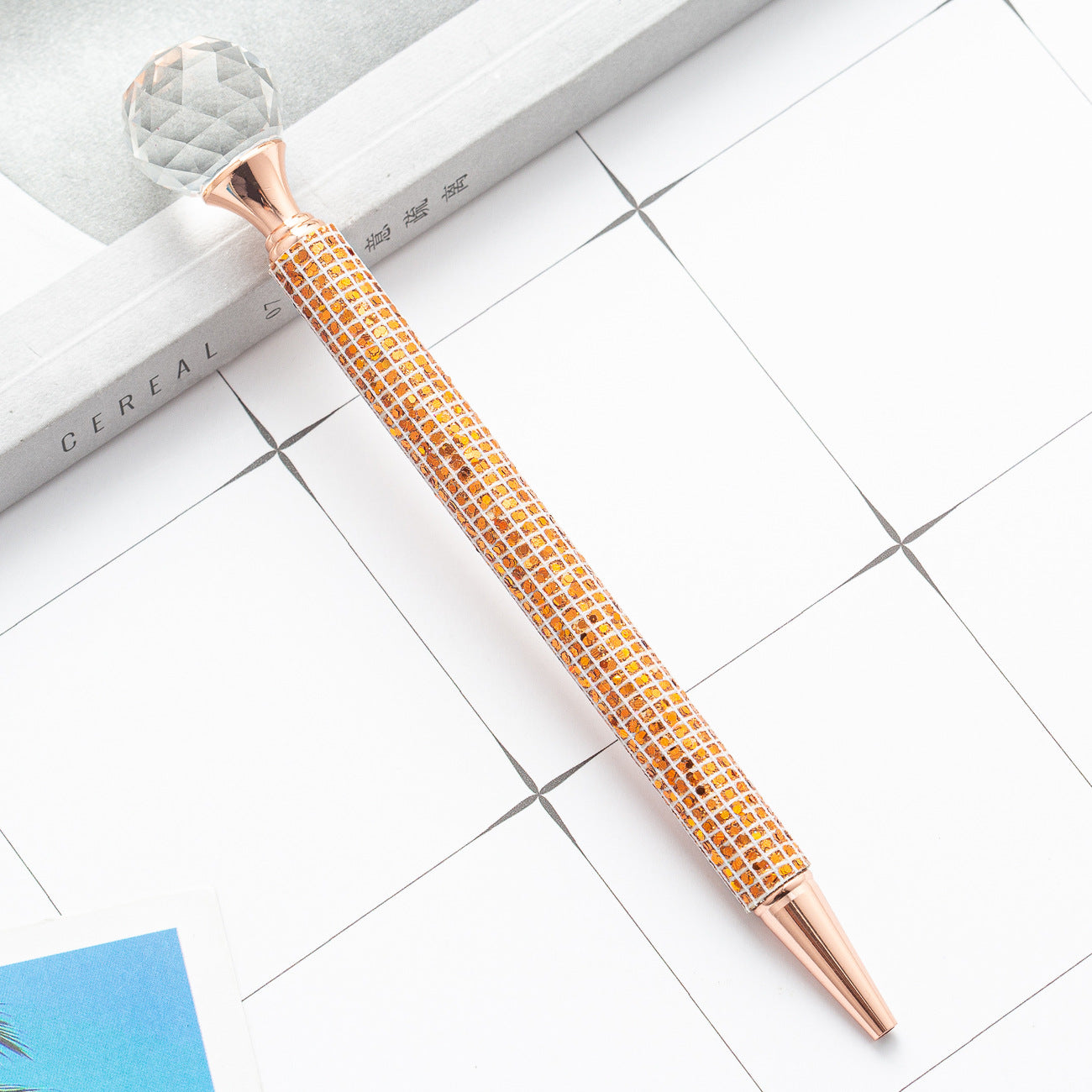 Wholesale Metal Round Diamond Sequin Ballpoint Pen
