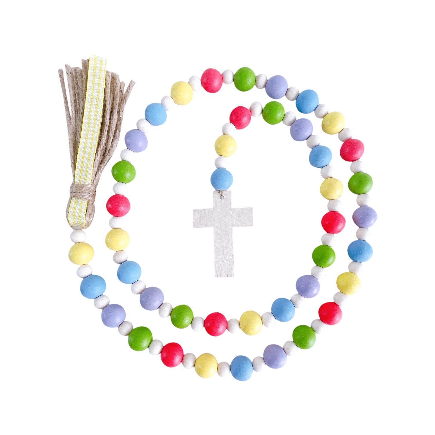 Wholesale Easter Cross Wooden Beads String Decorations