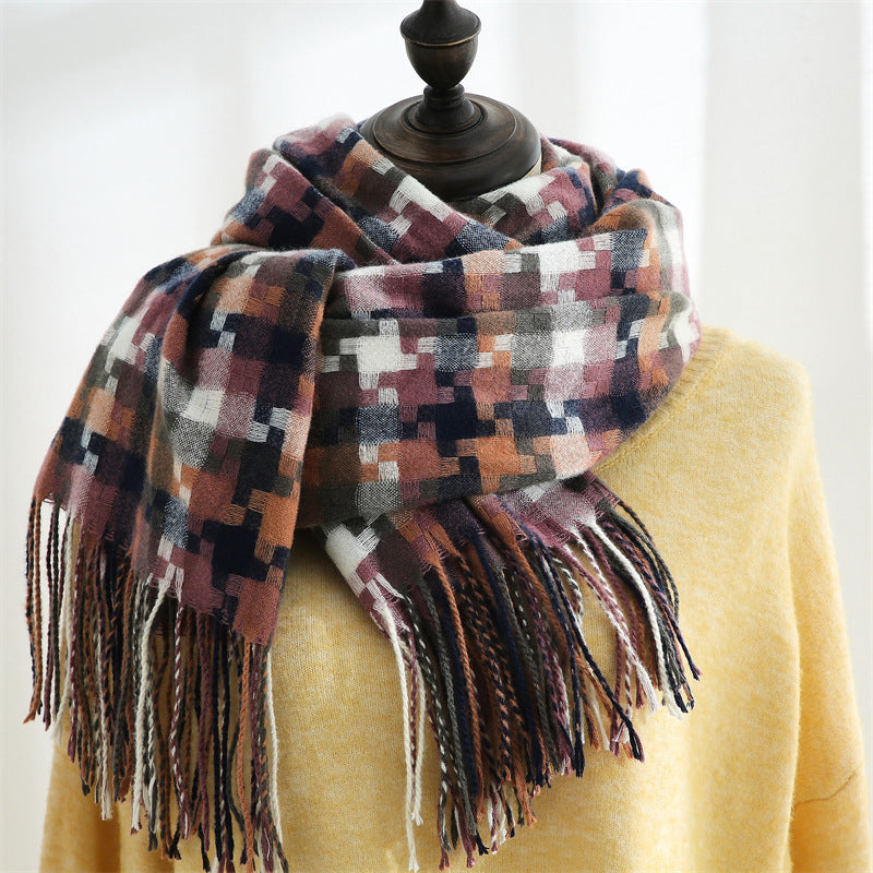 Wholesale 2023 Winter Long Tassel Imitation Cashmere Warm Scarves