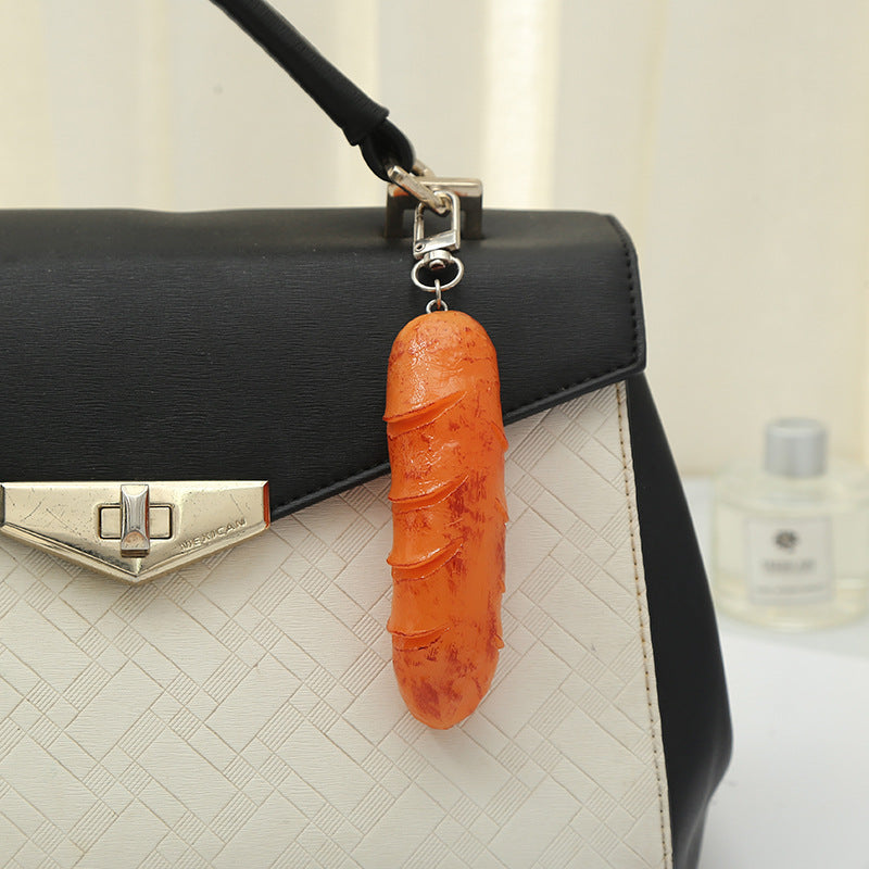 Llavero creativo de salchicha tridimensional de PVC al por mayor