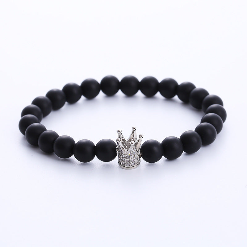 Wholesale Zircon Crown Beaded Copper Bracelet