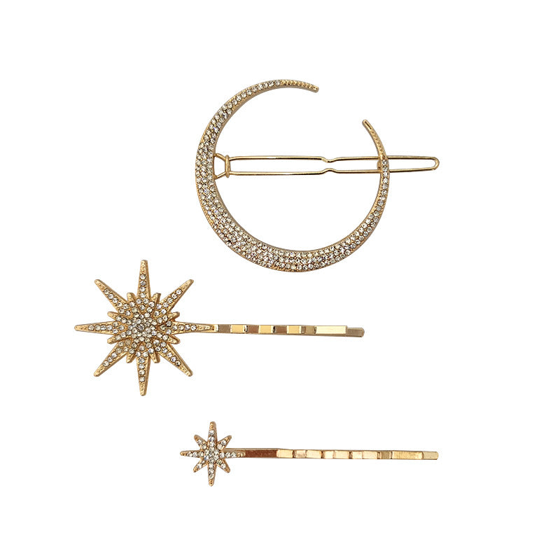 Wholesale Moon Snowflake Star Hairpin Set Alloy Hairpin