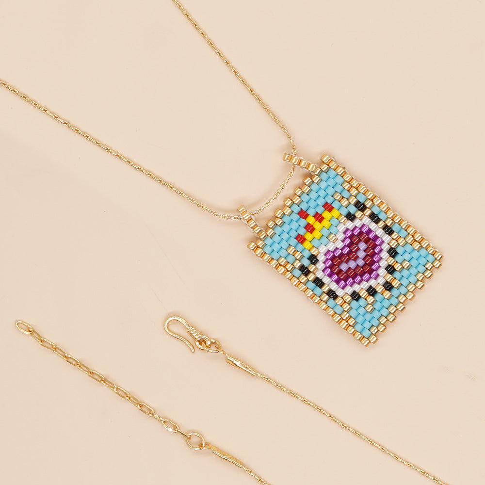 Wholesale Boho Crown Heart Cube Imitation Pearl Necklace