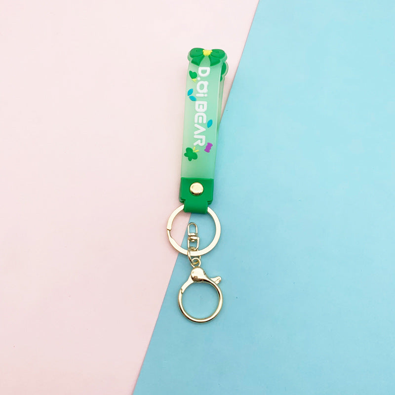 Wholesale Soft Glue Transparent Bow Lanyard Keychains