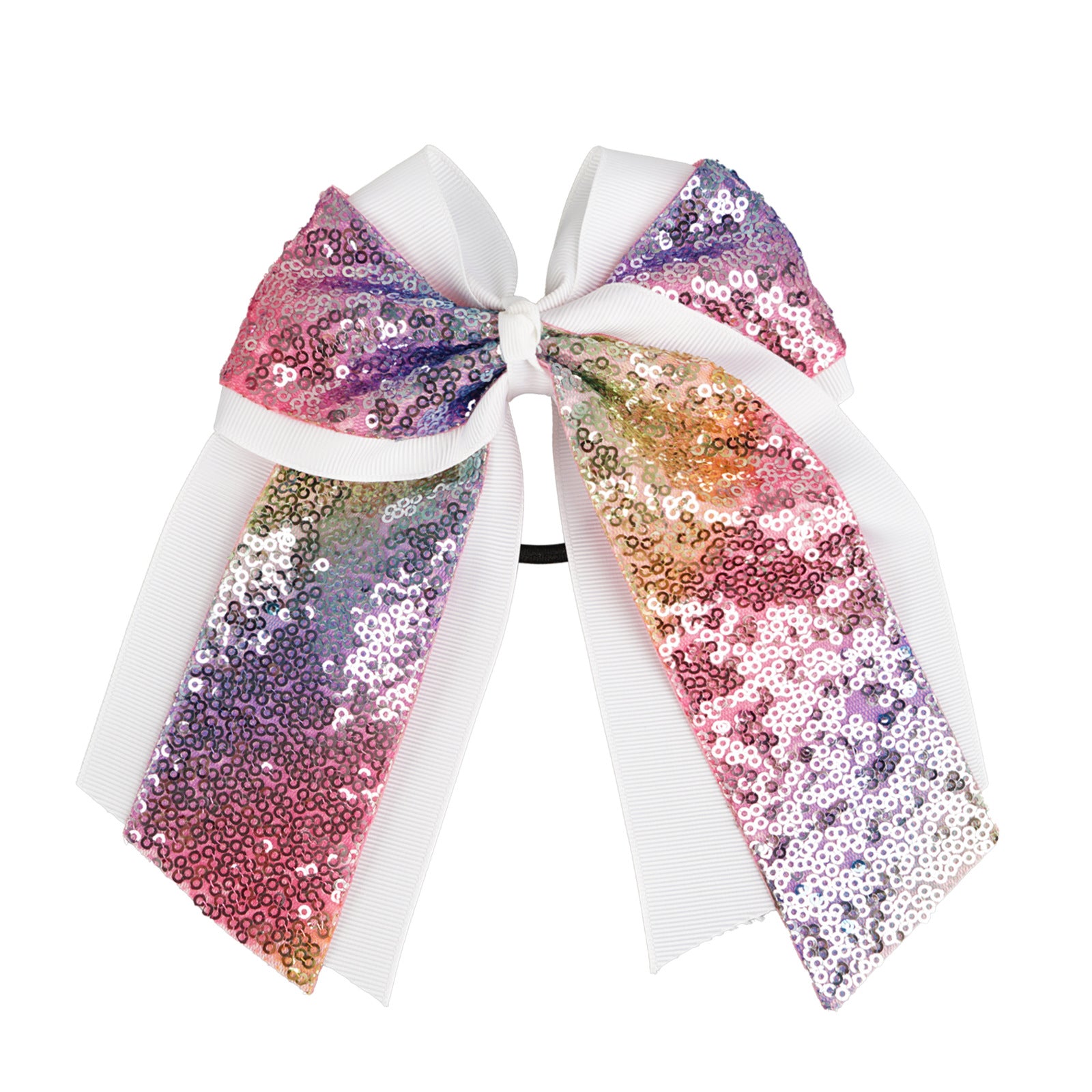 Wholesale 6inch Double Layer Large Swallowtail Sequin Bow Hair Tie