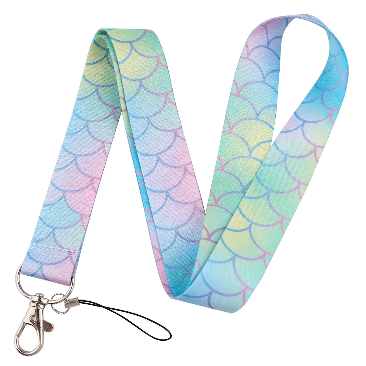 Wholesale Polyester Mermaid Scales Mobile Phone Lanyard Keychain