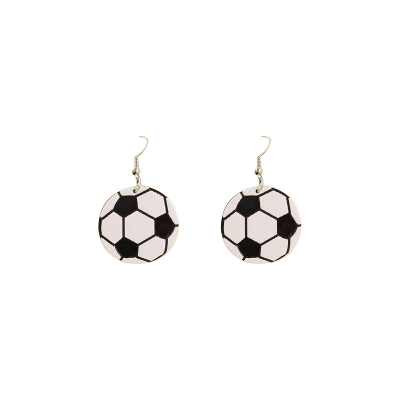 Wholesale Earrings Acrylic Lightning Football Necklace Set